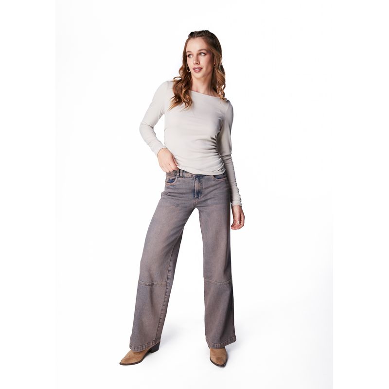 EFESIS - POLERA MUNCH REGULAR ESCOTE ASIMETRICO Y RECOGIDO COSTADOS