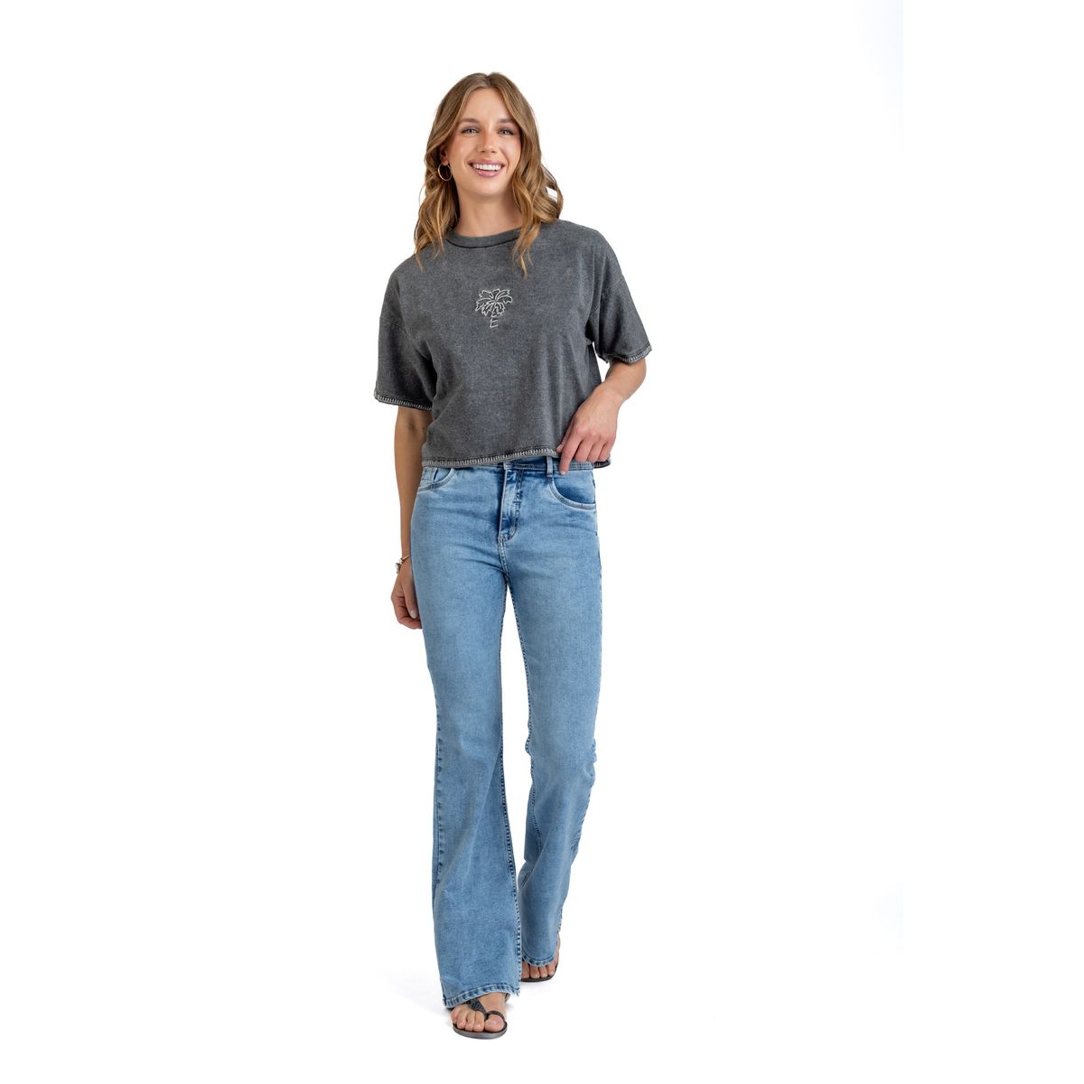 EFESIS - Jeans Feel Light  Flare Tiro Medio Mujer