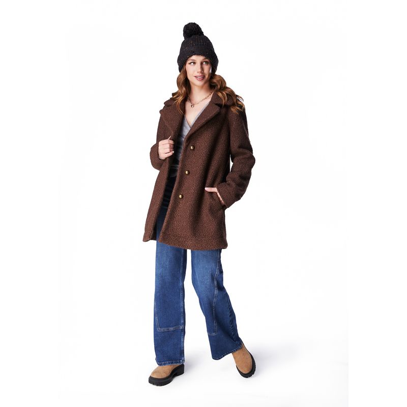 EFESIS - ABRIGO MAGDA OVERSIZE CHIPORRO COLOR CAFE.