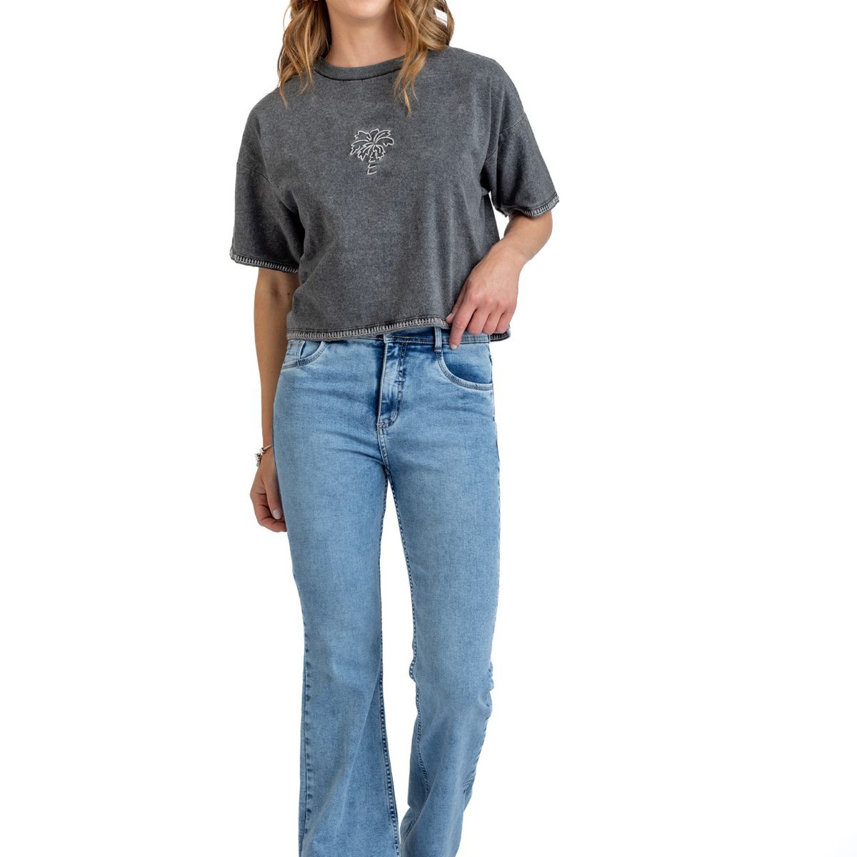 EFESIS - Jeans Feel Light  Flare Tiro Medio Mujer