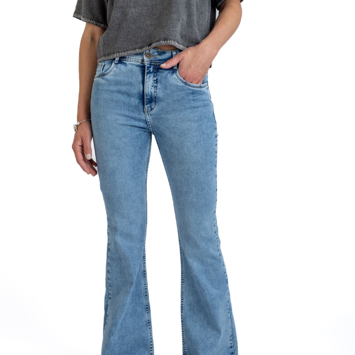 EFESIS - Jeans Feel Light  Flare Tiro Medio Mujer