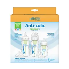 DR BROWN'S - Kit De Inicio Boca Ancha Options+ Dr Brown´s Anticolicos