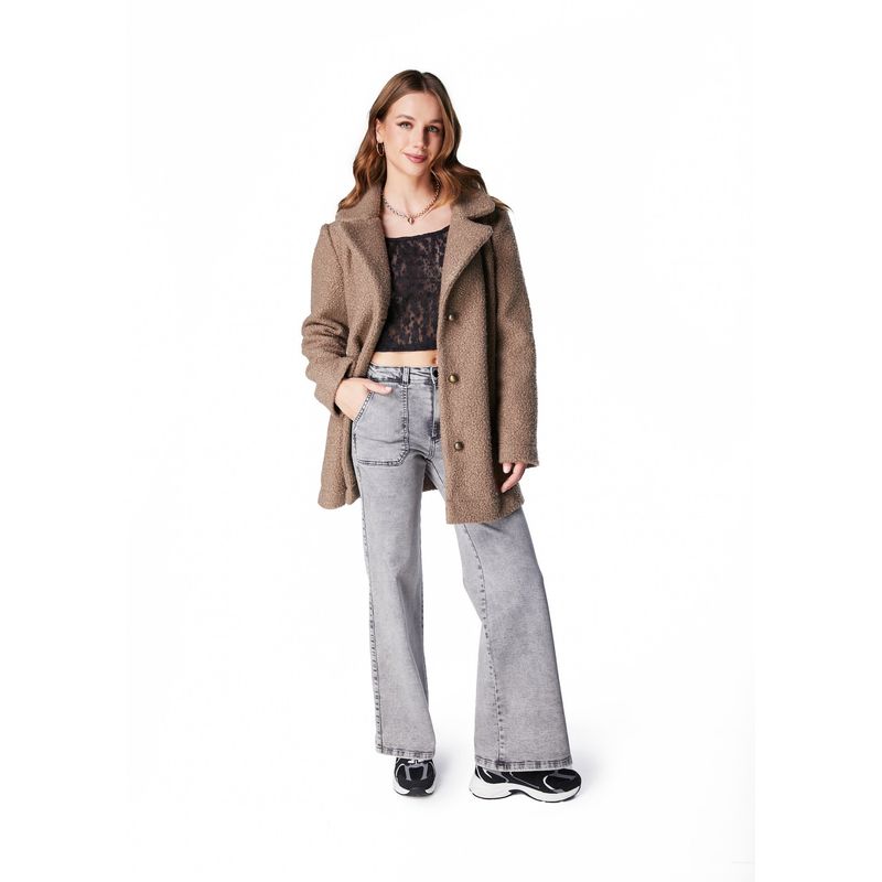 EFESIS - JEANS ZOE PALAZZO BOLSILLO PARCHE - Gris