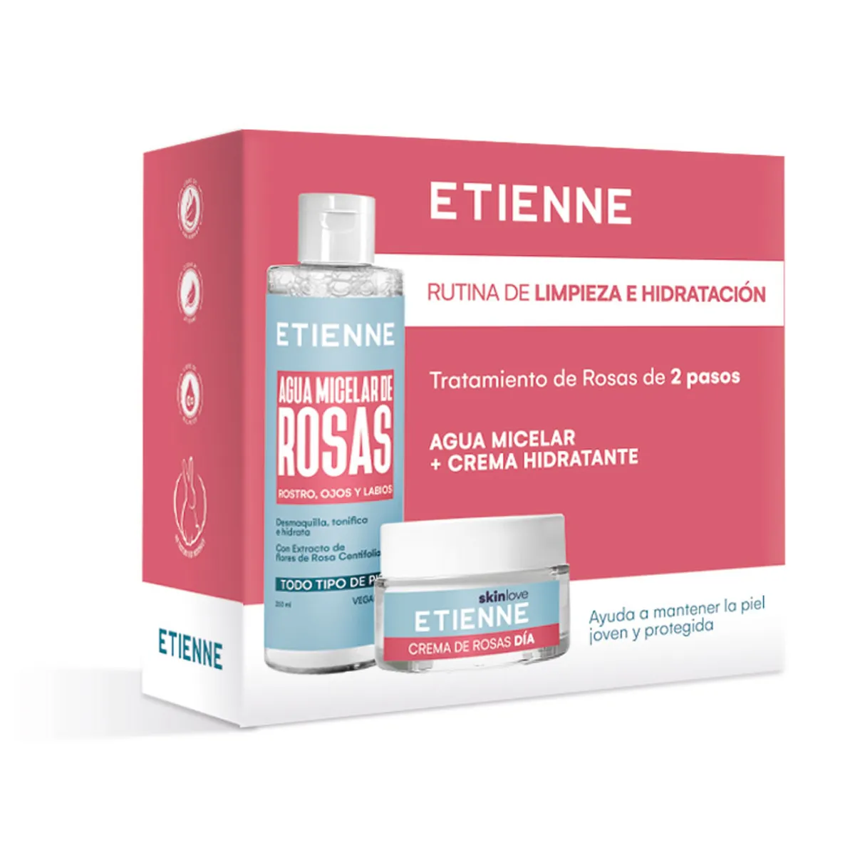 ETIENNE - Etienne Set Agua Micelar 250ml + Crema Rosas Día 50g