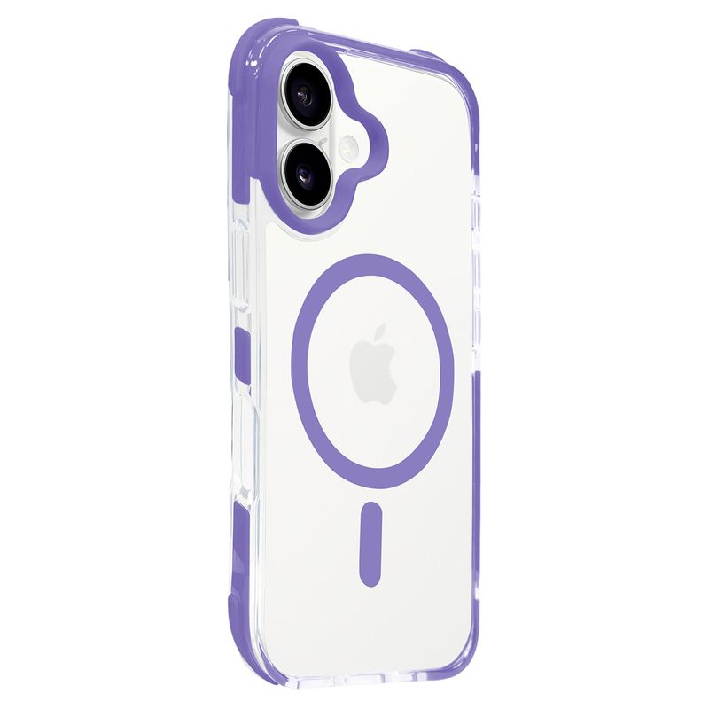 JOIGO - Carcasa Transparente Reforzada Magsafe Borde Color Para IPhone 16 Lila