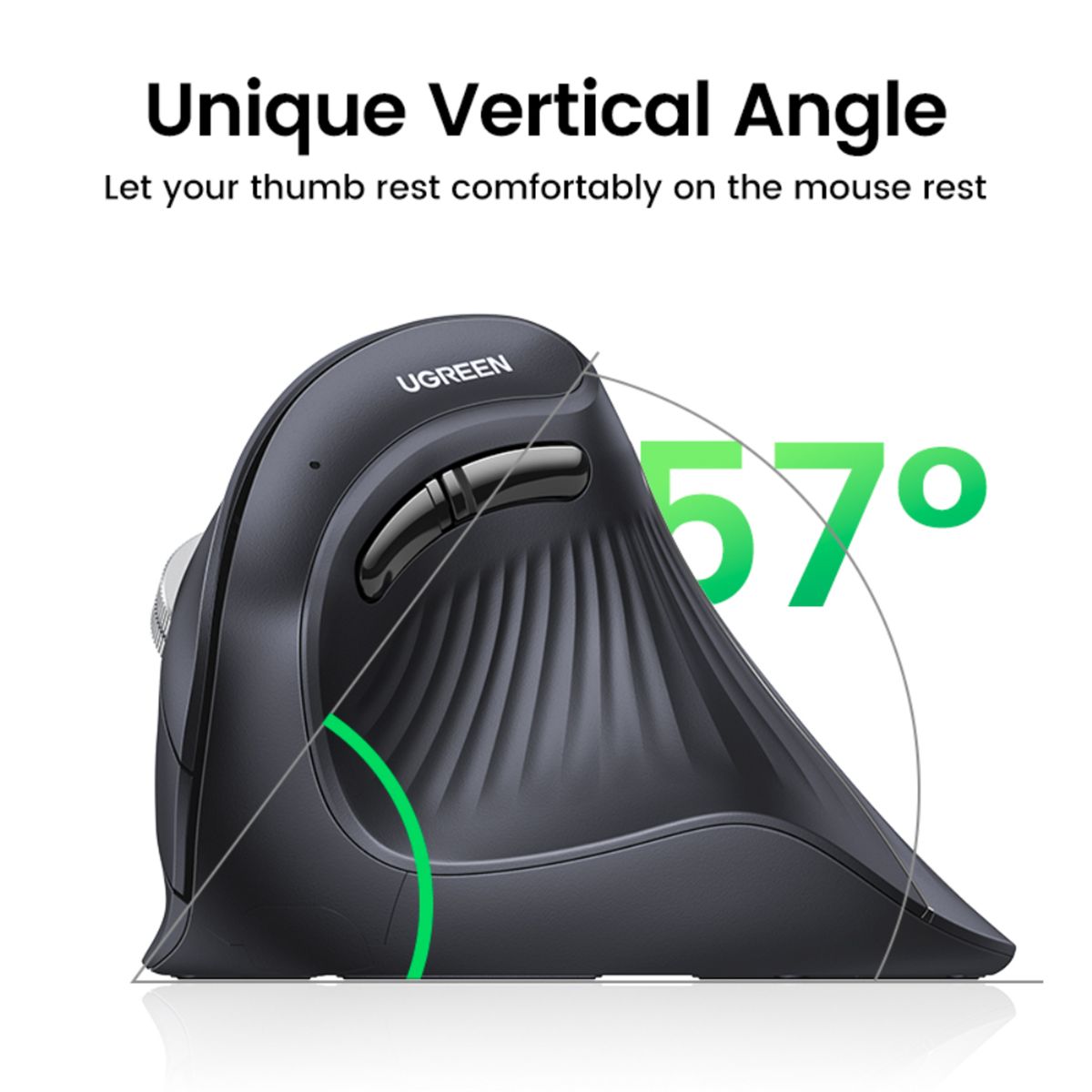 UGREEN - Mouse Vertical BT + 24GHz Negro Ugreen