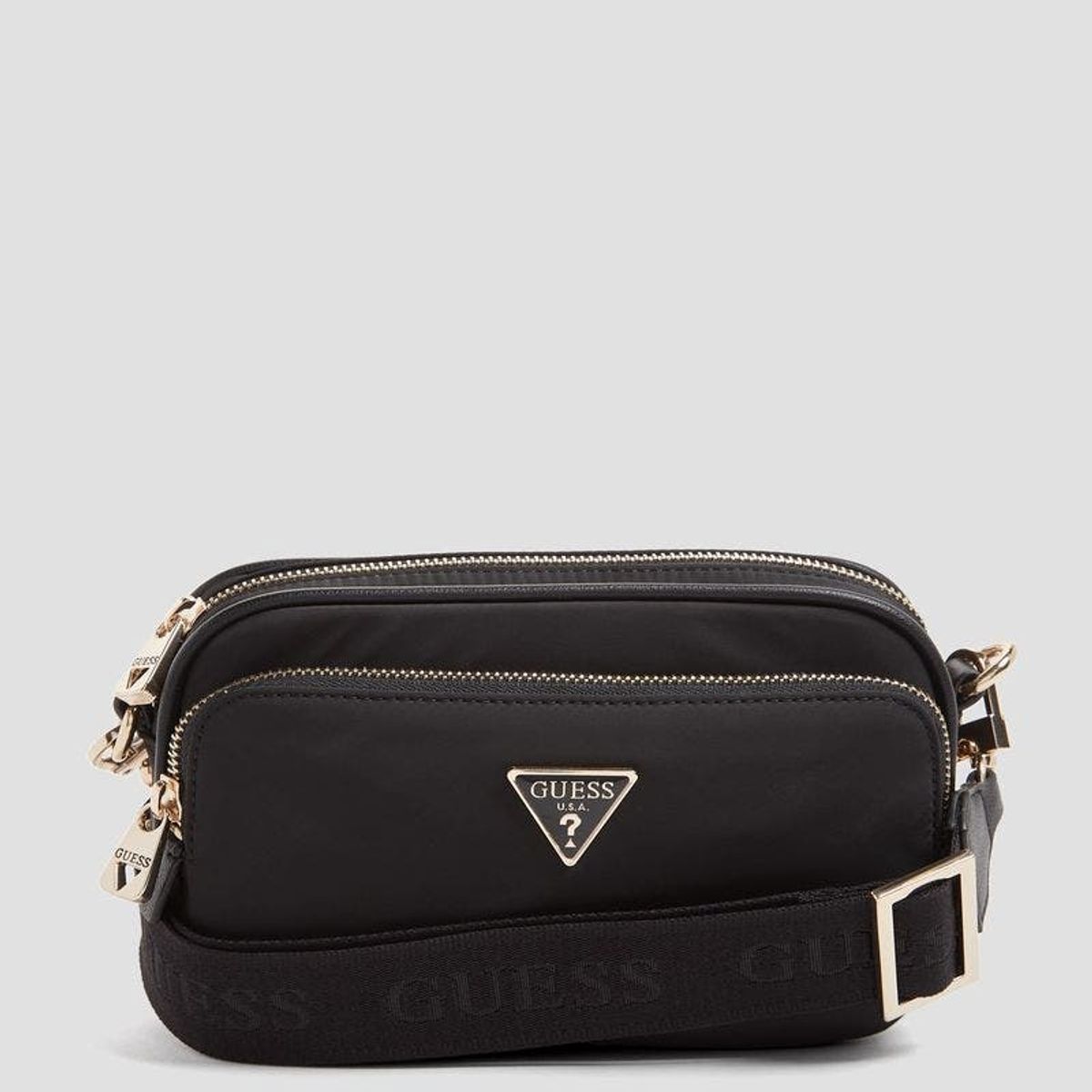 GUESS - Cartera Eco Gemma Crossbody Camera Negro
