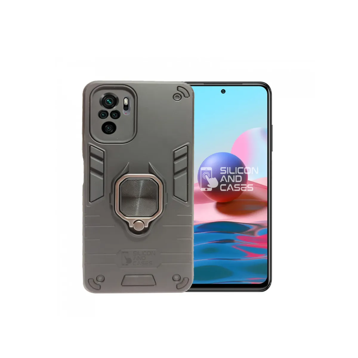 GENERICO - CARCASA ANILLO ANTIGOLPE PARA CELULAR XIAOMI REDMI NOTE 10 4G NEGRO