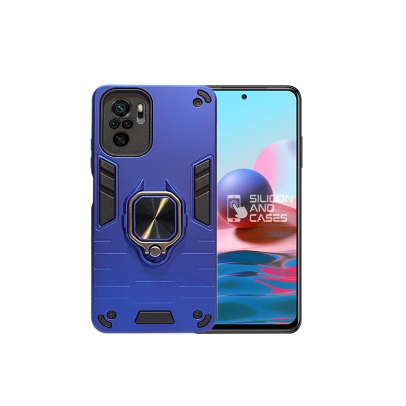 GENERICO - CARCASA ANILLO ANTIGOLPE PARA CELULAR XIAOMI REDMI NOTE 10 4G AZUL