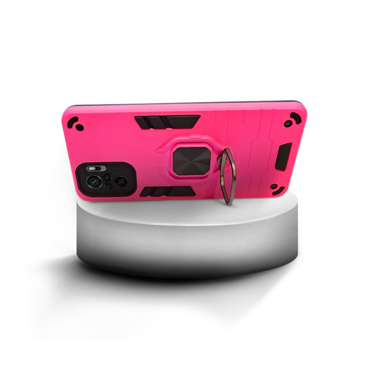 GENERICO - CARCASA ANILLO ANTIGOLPE PARA CELULAR XIAOMI REDMI NOTE 10 4G FUCSIA