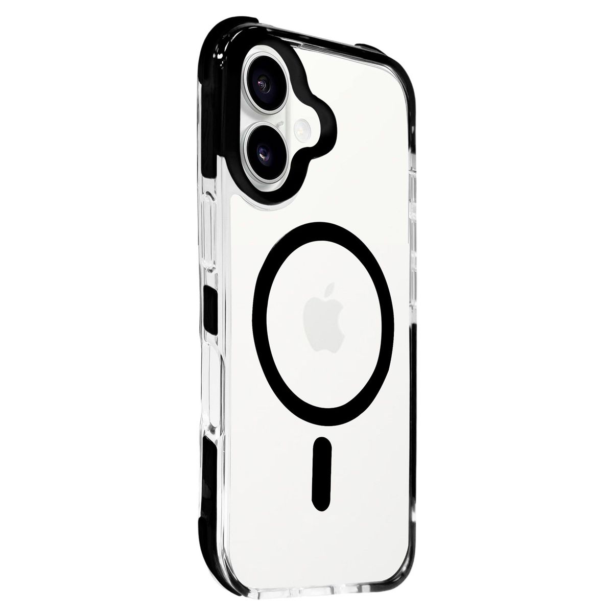 JOIGO - Carcasa Transparente Reforzada Magsafe Borde Color Para IPhone 16 Negro