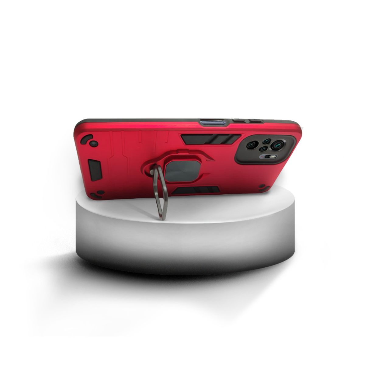 GENERICO - CARCASA ANILLO ANTIGOLPE PARA CELULAR XIAOMI REDMI NOTE 10S ROJO