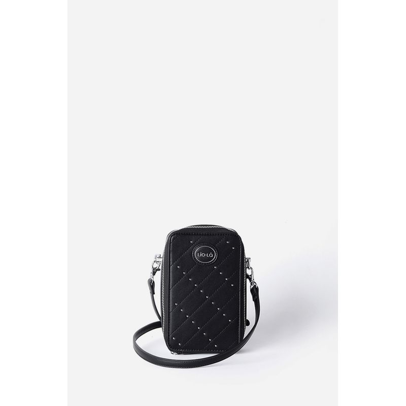 LIOLA - Bolso Para Celular Con Tachas, Efecto Cuero, Negro Liola