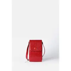 LIOLA - Bolso Para Celular Croco Charol, Efecto Cuero, Rojo