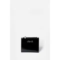 LIOLA - Billetera Pequeña, Charol Efecto Cuero,Negro