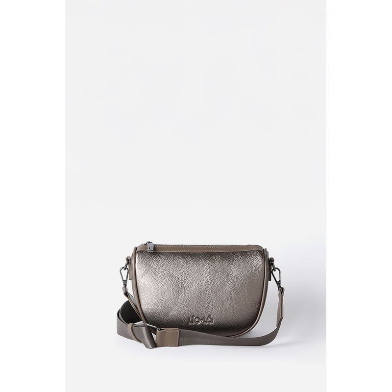 LIOLA - Cartera Metalizada Efecto Cuero Granulado, Beige Liola