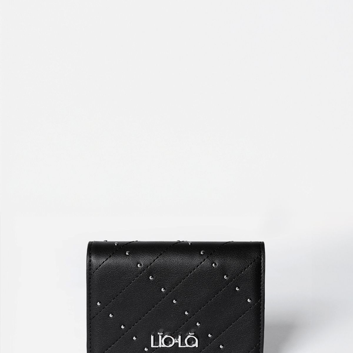 LIOLA - Billetera Con Tachas, Efecto Cuero, Negro Liola