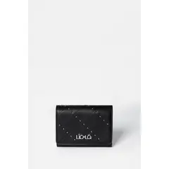LIOLA - Billetera Con Tachas, Efecto Cuero, Negro