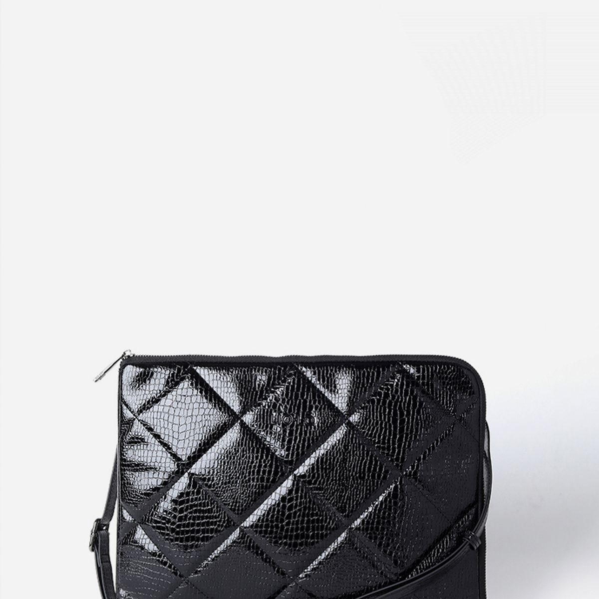 LIOLA - Bolso Laptop, Acolchado Piton, Efecto Cuero, Negro Liola