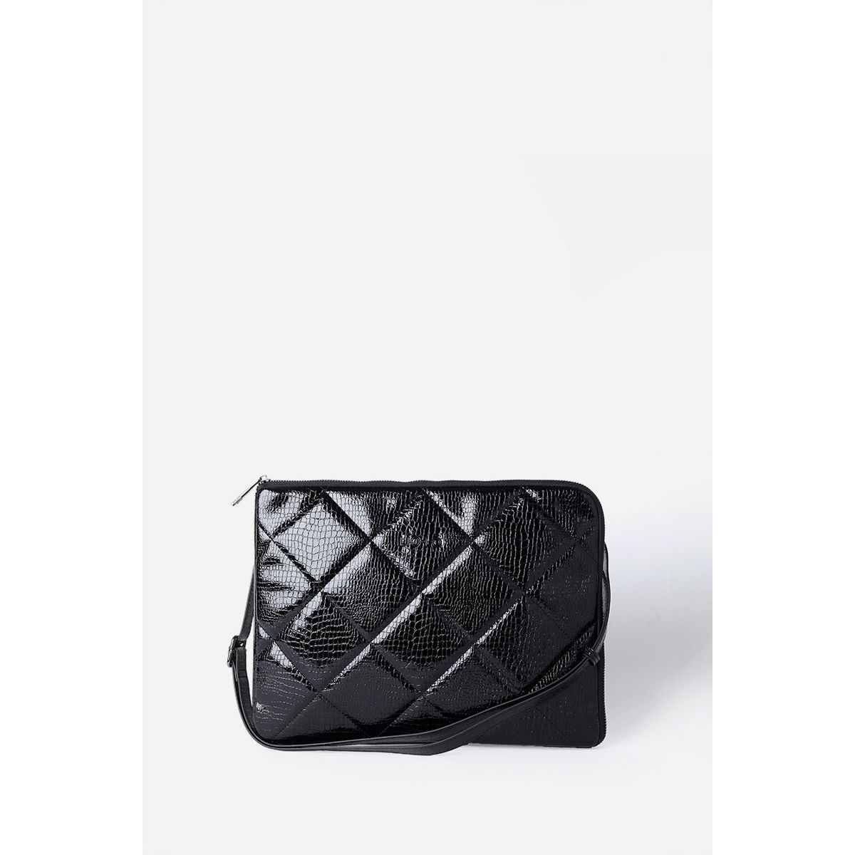 LIOLA - Bolso Laptop, Acolchado Piton, Efecto Cuero, Negro Liola