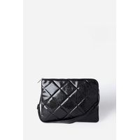 Bolso Laptop, Acolchado Piton, Efecto Cuero, Negro