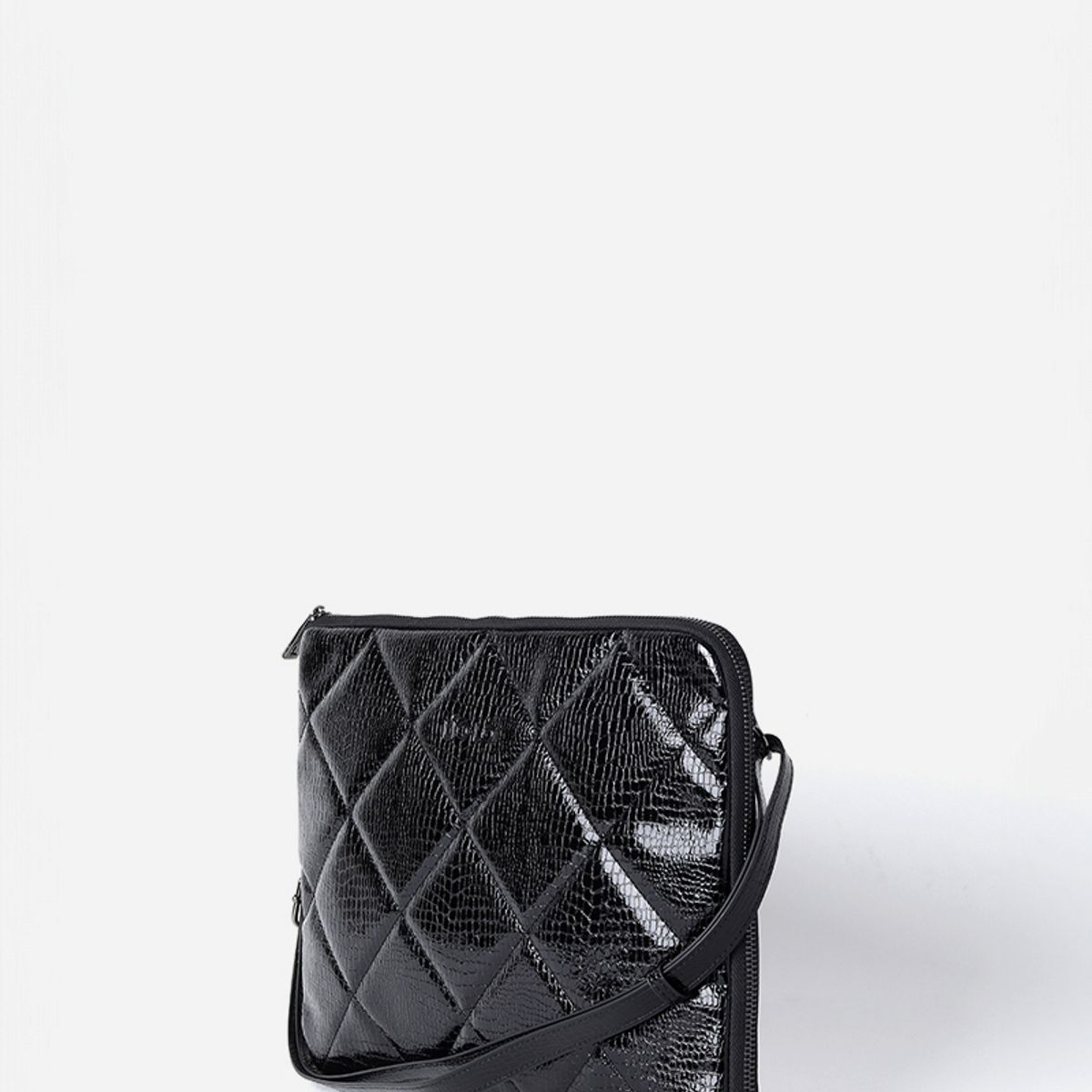 LIOLA - Bolso Laptop, Acolchado Piton, Efecto Cuero, Negro Liola