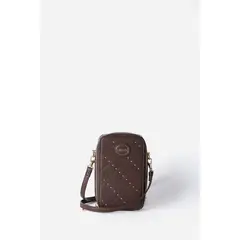 LIOLA - Bolso Para Celular Con Tachas, Efecto Cuero, Chocolate