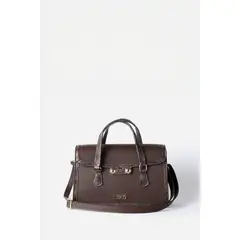 LIOLA - Cartera Aplicación Piton, Efecto Cuero, Chocolate