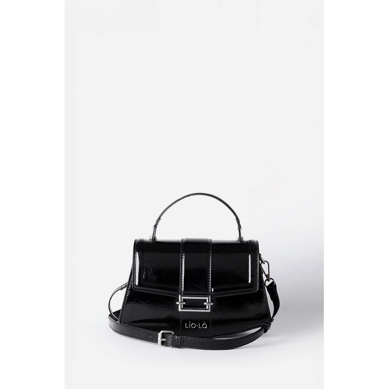 LIOLA - Cartera Charol, Efecto Cuero Fantasia, Negro Liola