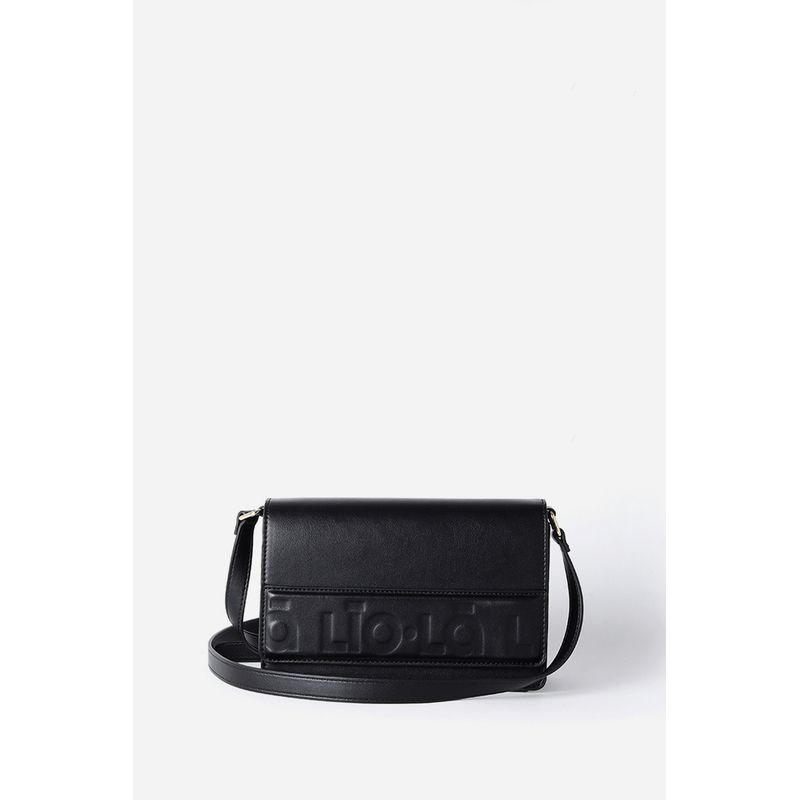LIOLA - Cartera Logo Liola, Efecto Cuero, Negro Liola