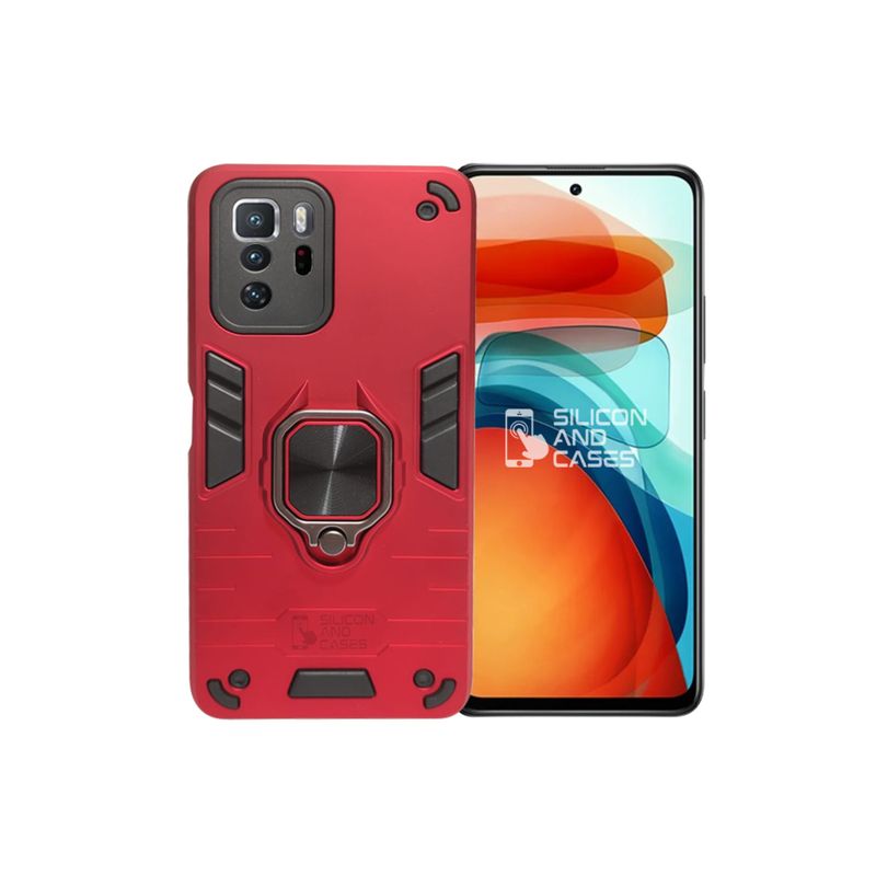 GENERICO - CARCASA ANILLO ANTIGOLPE CELULAR XIAOMI REDMI NOTE 10 PRO 5G ROJO