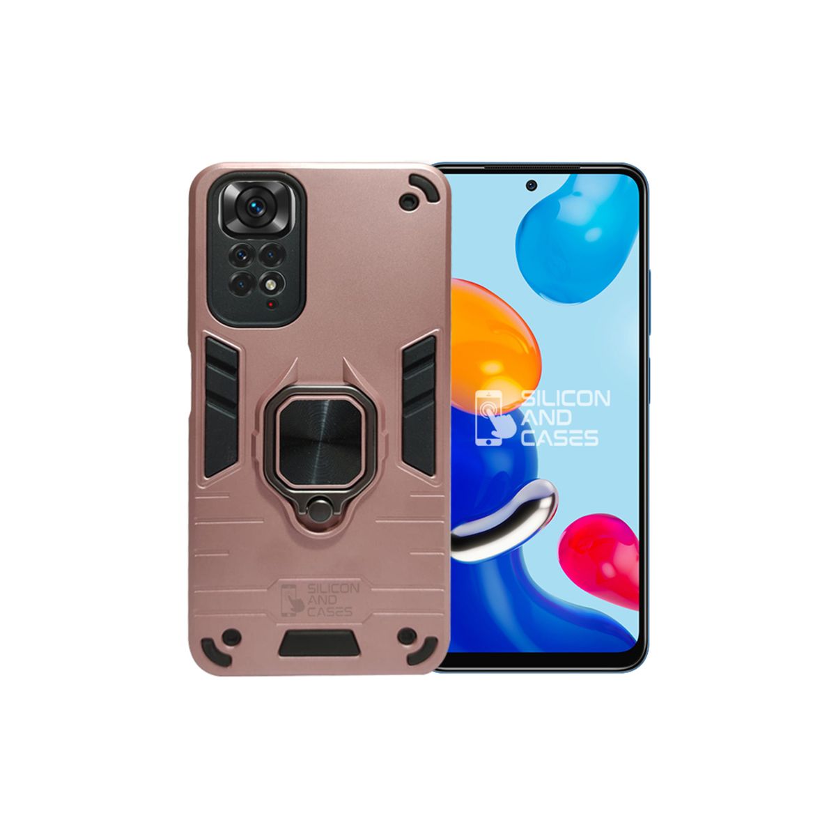 GENERICO - CARCASA ANILLO ANTIGOLPE PARA CELULAR XIAOMI REDMI NOTE 11 COBRE
