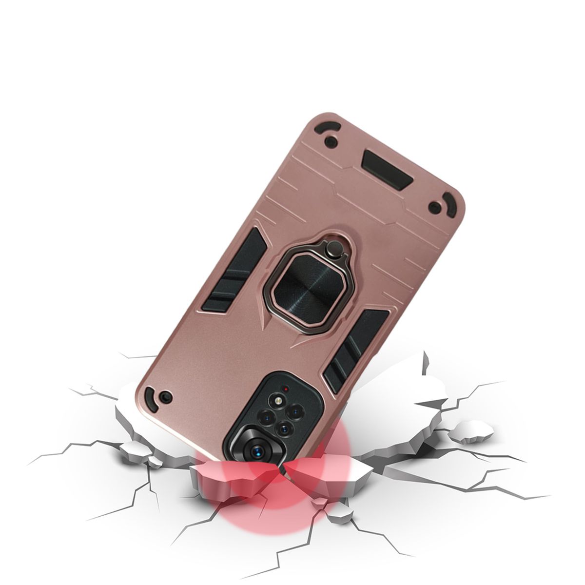 GENERICO - CARCASA ANILLO ANTIGOLPE PARA CELULAR XIAOMI REDMI NOTE 11 COBRE