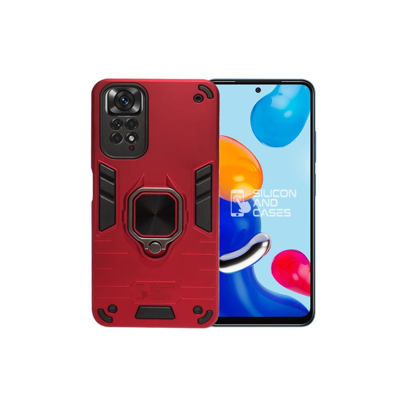 GENERICO - CARCASA ANILLO ANTIGOLPE PARA CELULAR XIAOMI REDMI NOTE 11 ROJO