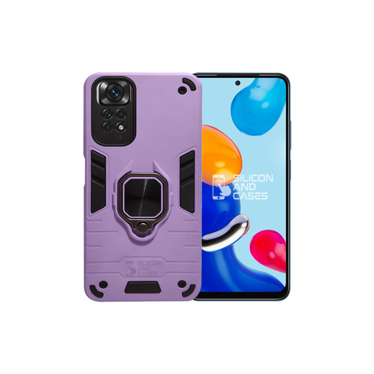 GENERICO - CARCASA ANILLO ANTIGOLPE PARA CELULAR XIAOMI REDMI NOTE 11S LILA