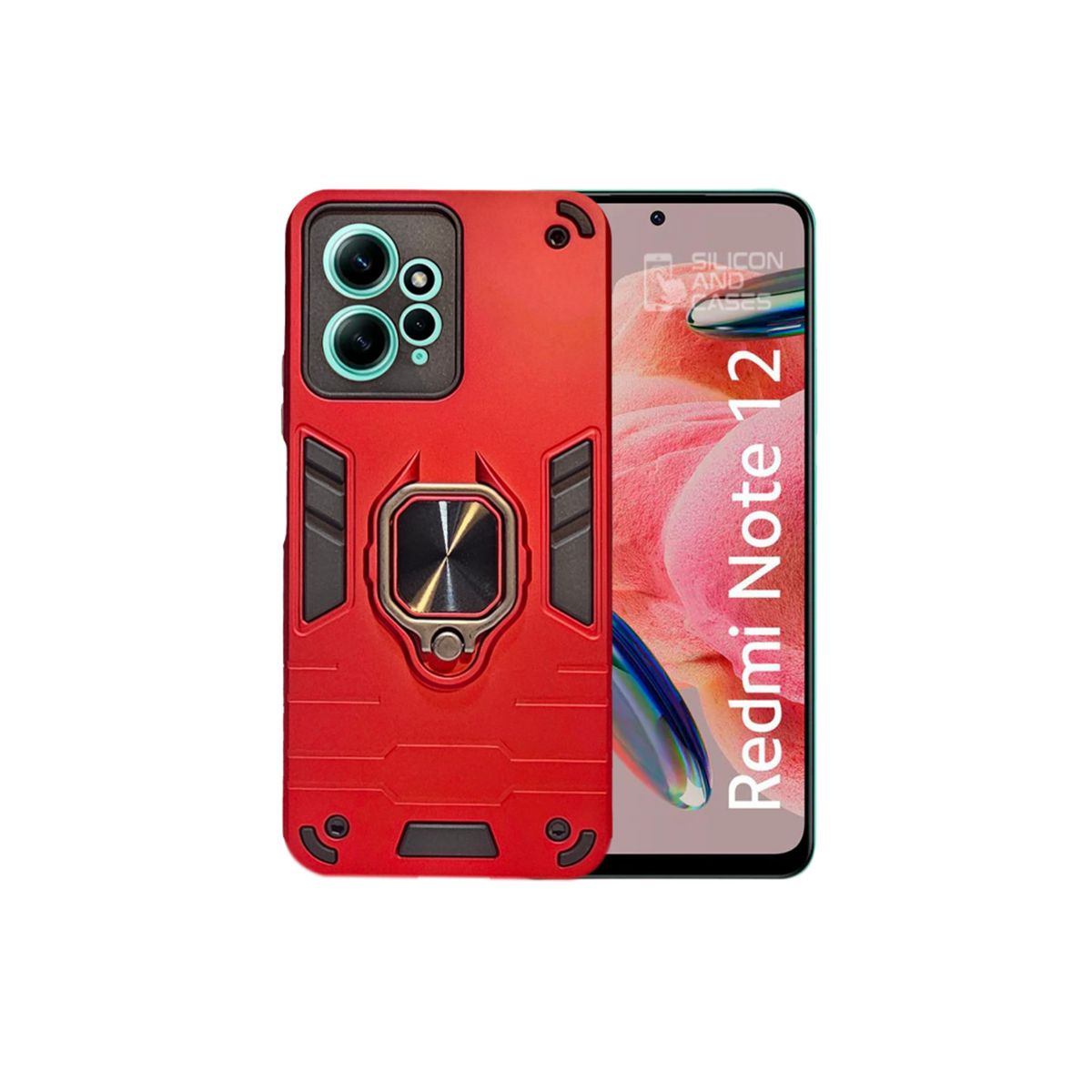 GENERICO - CARCASA ANILLO ANTIGOLPE PARA CELULAR XIAOMI REDMI NOTE 12 4G ROJO