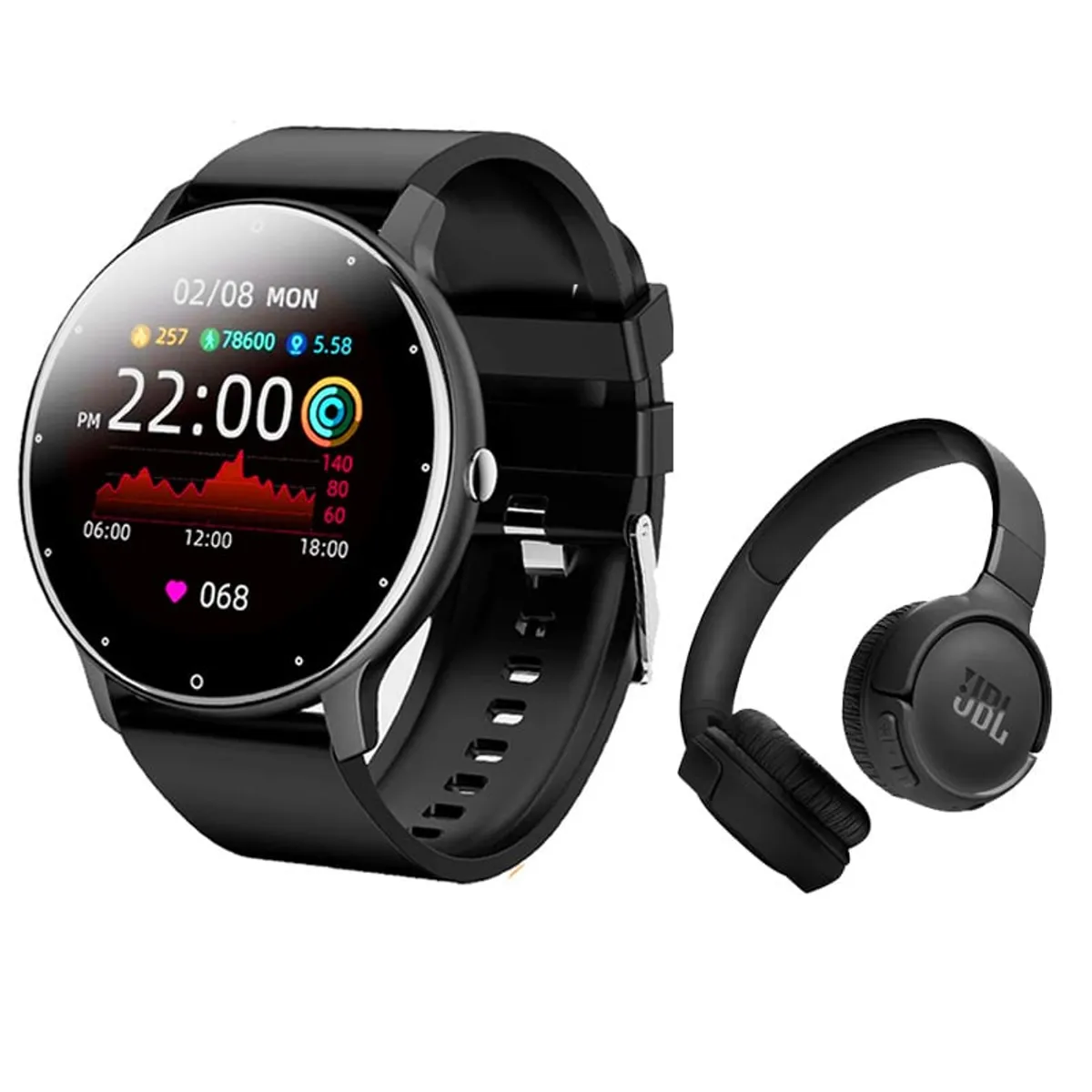 JBL - Audifonos jbl 520BT Negro Bluetooth y Fit Pro reloj inteligente B