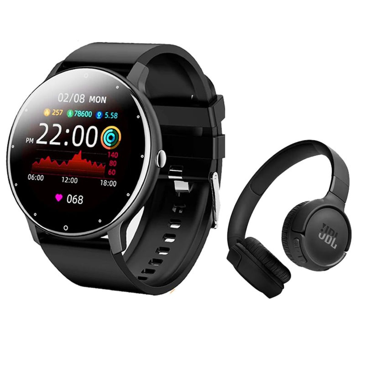 JBL - Audifonos jbl 520BT Negro Bluetooth y Fit Pro reloj inteligente B