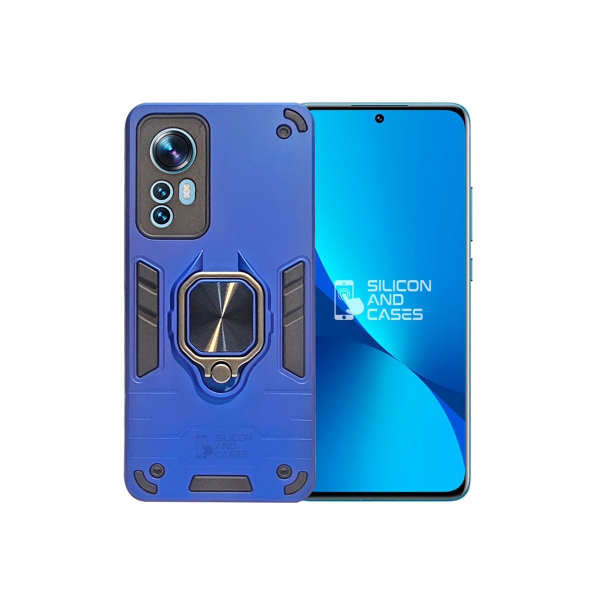GENERICO - CARCASA ANILLO ANTIGOLPE PARA CELULAR XIAOMI 12 COLOR AZUL