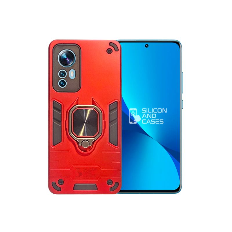 GENERICO - CARCASA ANILLO ANTIGOLPE PARA CELULAR XIAOMI 12 COLOR ROJO