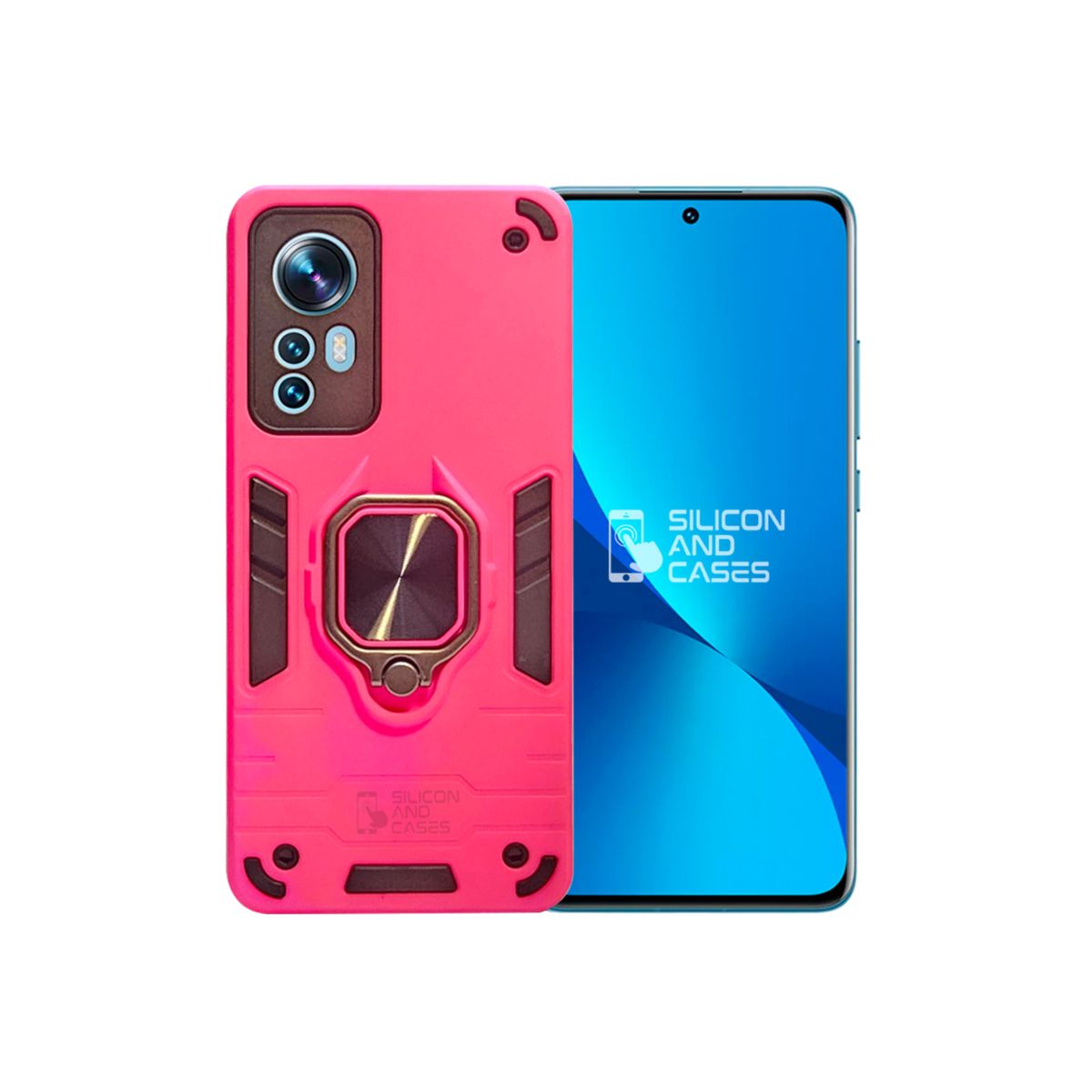 GENERICO - CARCASA ANILLO ANTIGOLPE PARA CELULAR XIAOMI 12 COLOR FUCSIA