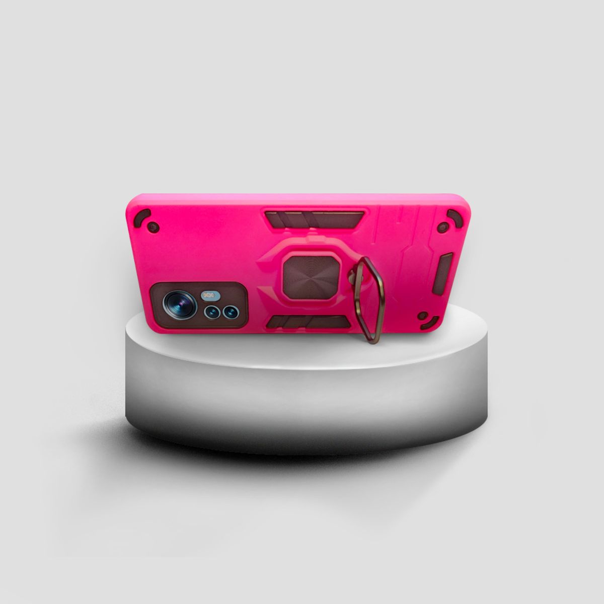 GENERICO - CARCASA ANILLO ANTIGOLPE PARA CELULAR XIAOMI 12 COLOR FUCSIA