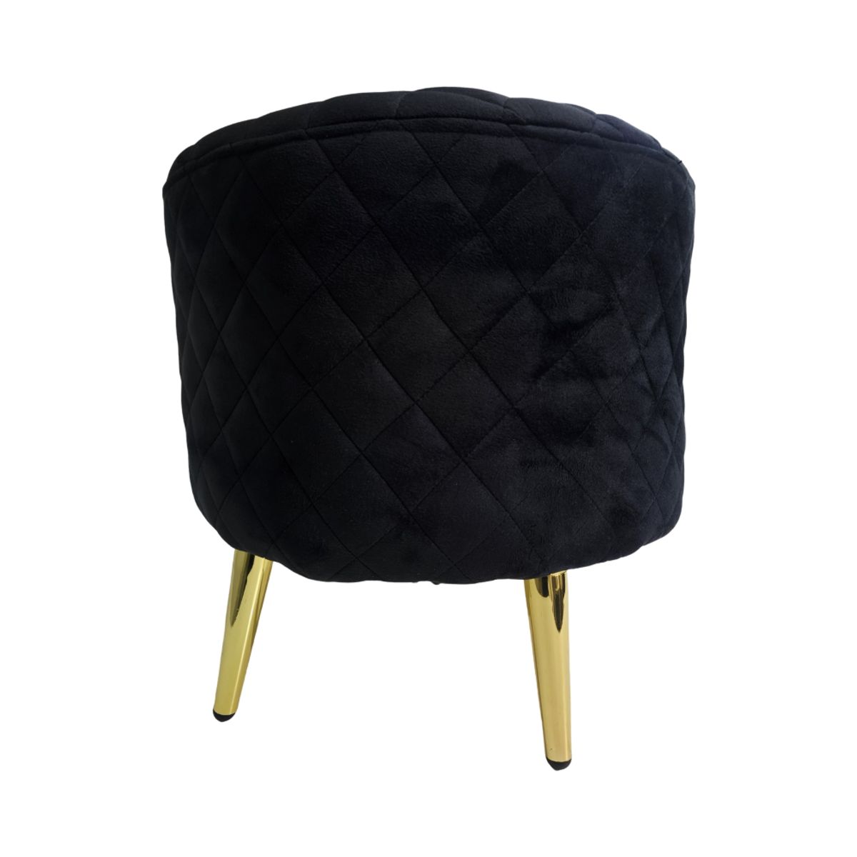 MUEBLES NEW - PUFF REDONDO NEW NEGRO FELPA