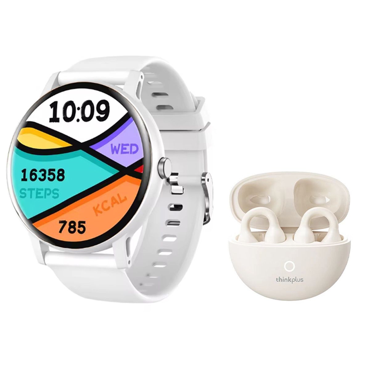LENOVO - Audífonos Lenovo LP25 y Toumi Fit Pro Reloj inteligente - Blanco