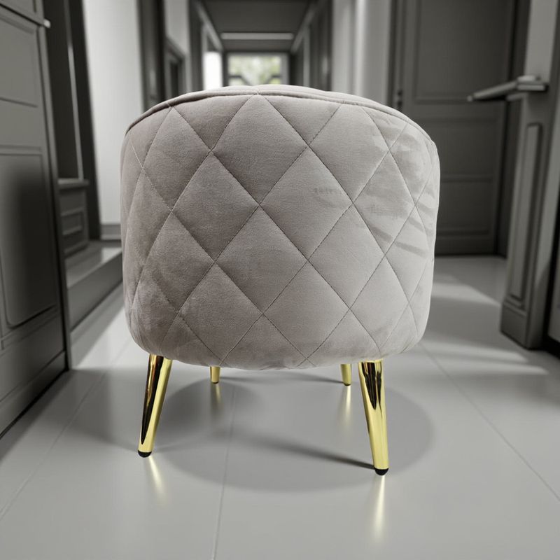 MUEBLES NEW - PUFF REDONDO NEW BEIGE FELPA