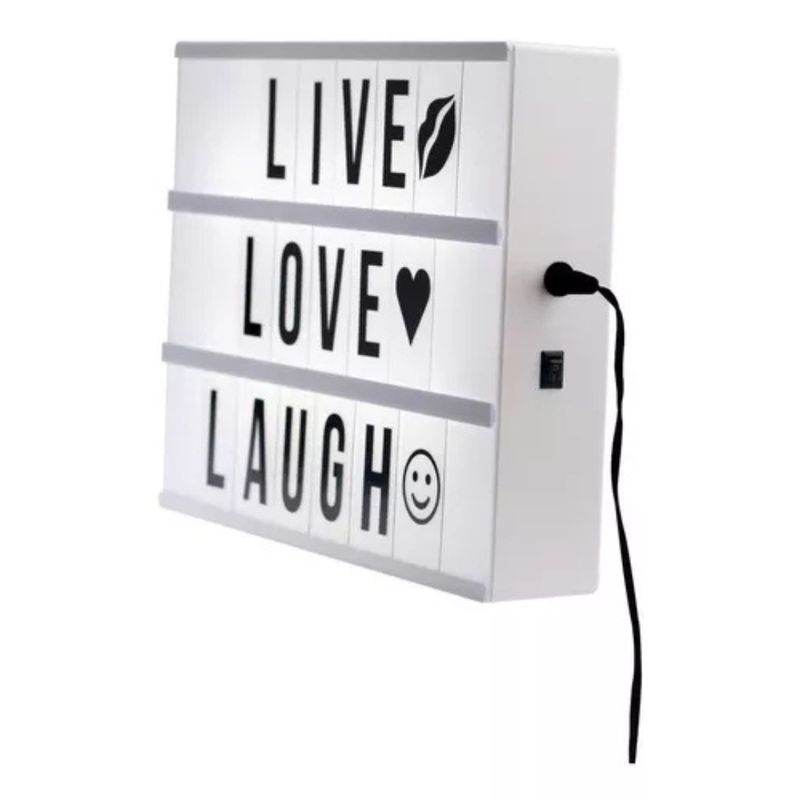 GENERICO - Caja de luz LED con frases personalizadas 30x22 cm