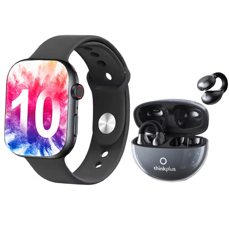 LENOVO - Lenovo LP38 Audífonos tws Bluetooth y S10 reloj inteligente-Negro