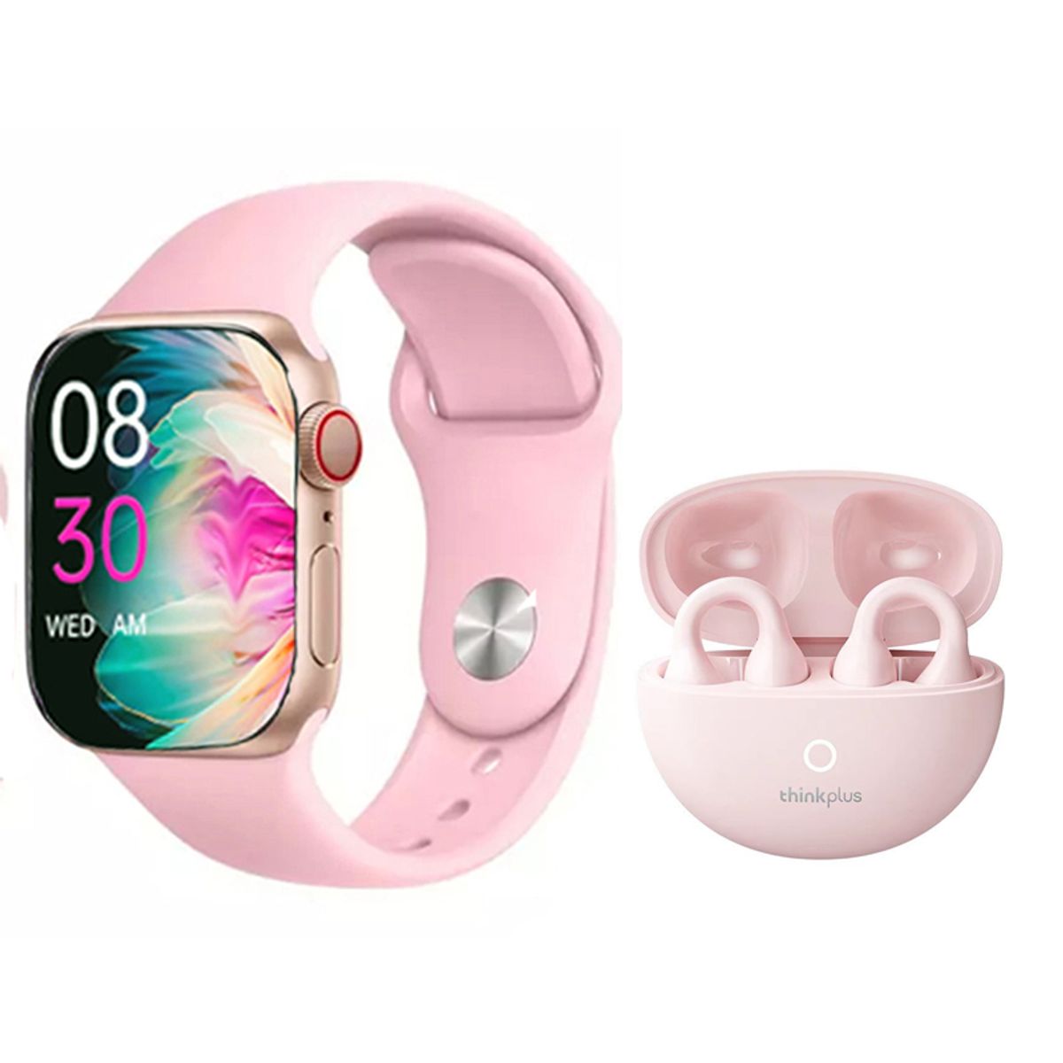 LENOVO - Lenovo LP25 Audífonos tws Bluetooth y S10 reloj inteligente-Rosa