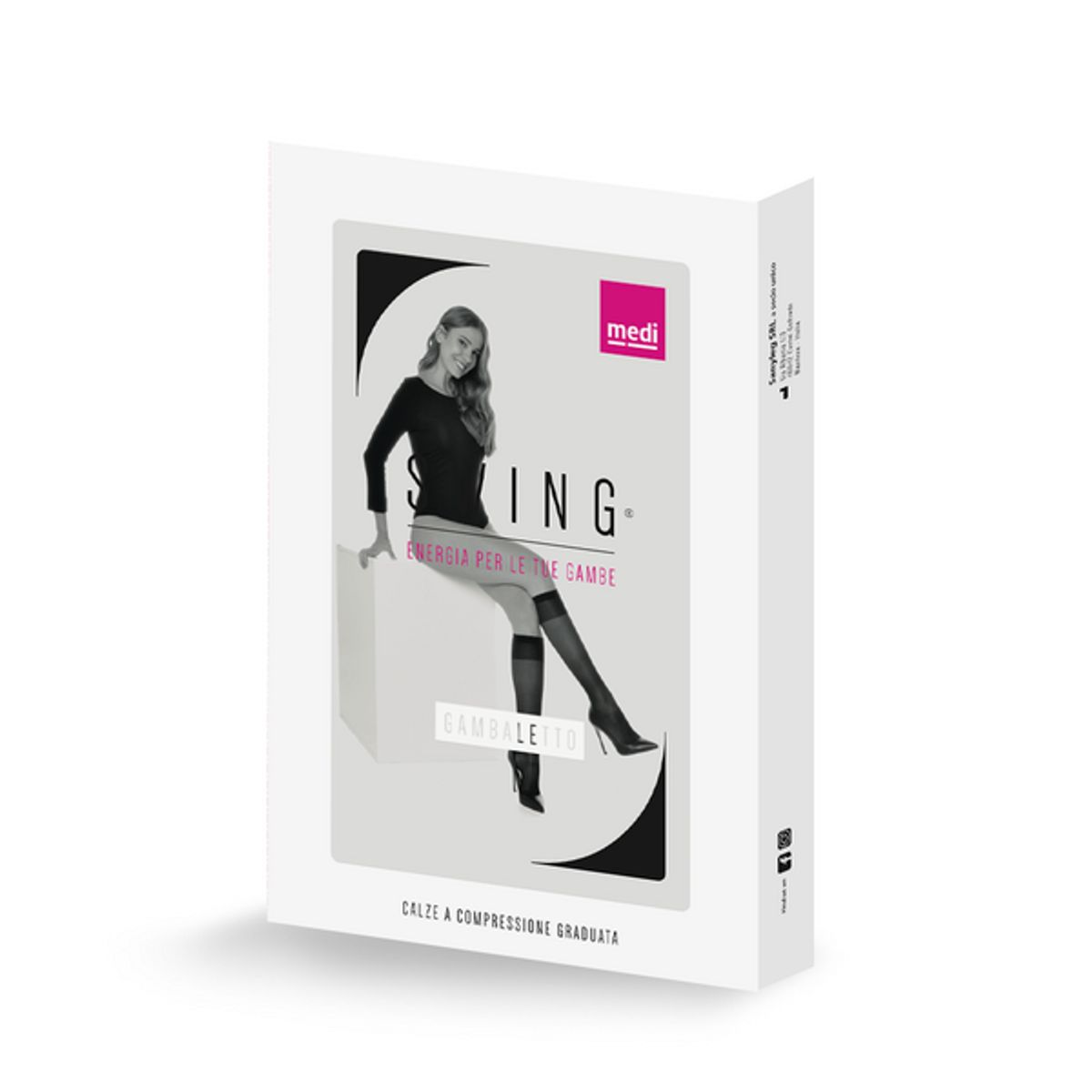 MEDI - Media Calceta Compresiva Calf Woman Swing Negra 140 Den Talla IV