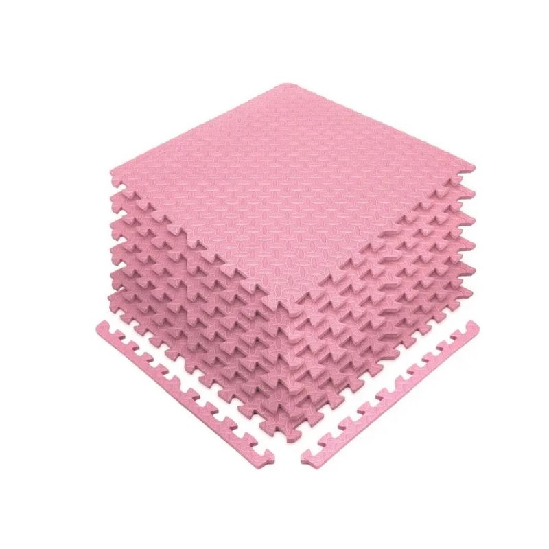GENERICO - Pack X 4 Tatami Alfombra Encastrable 60x60x1.2cm Goma Eva ROSA